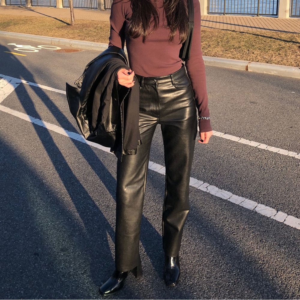 Aritzia Wilfred Melina Leather Pants